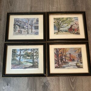 Set of the Four Seasons Framed Pictures